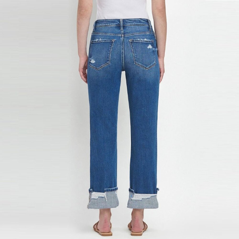 Vervet High Rise Cuffed Straight Leg Jeans - Picture 3 of 4